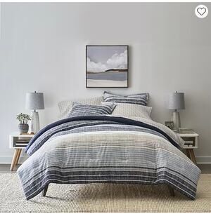 NEW! Home Expressions Mercer Stripes 6PC Complete Bedding Set With Sheets Twin